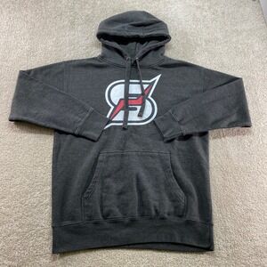 Cotton Heritage Hoodie Womens Large Charcoal Gray Graphic Pullover Sweat